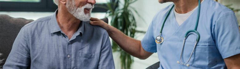 doctor and older male patient